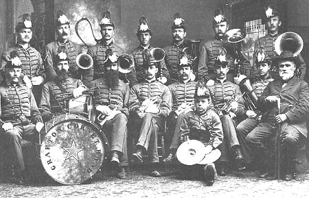1885 band portrait from 1992 Grafton Cornet Band History